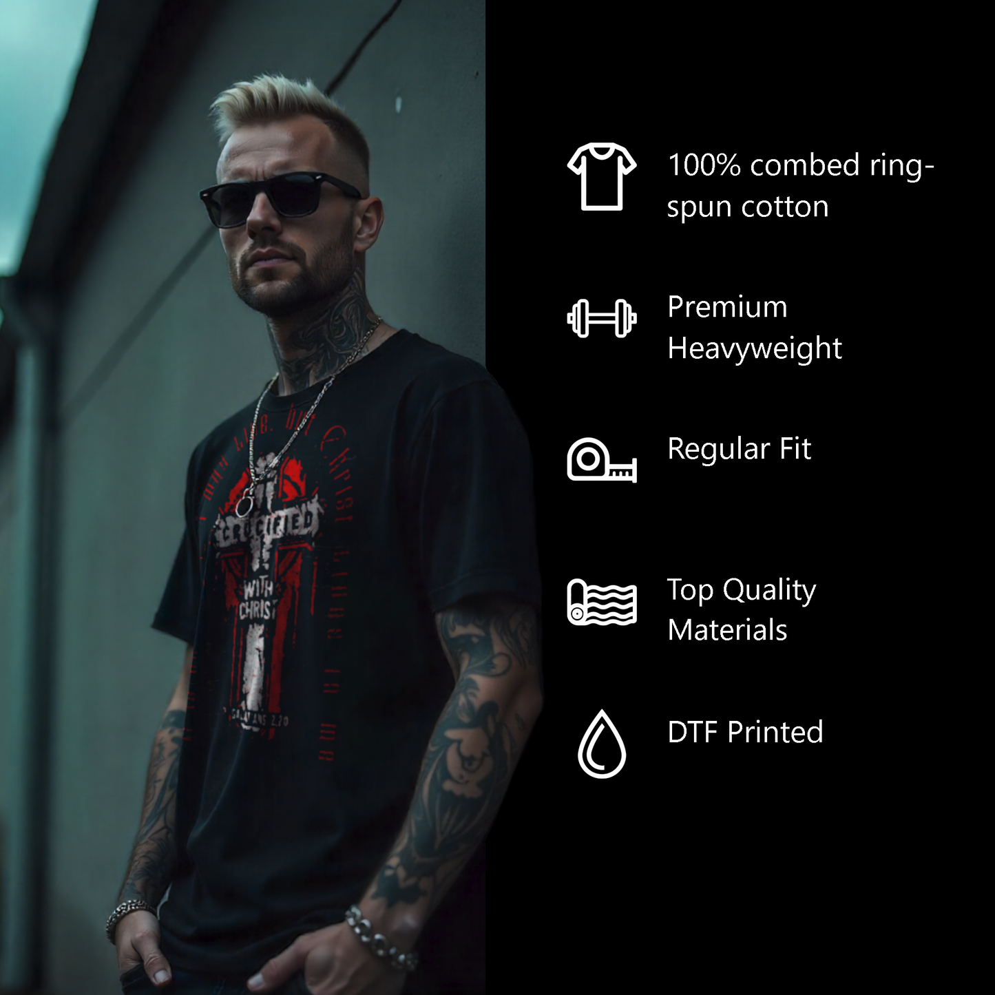 Crucified with Christ Men’s Heavyweight Christian T-Shirt | Undead Clothing Co.