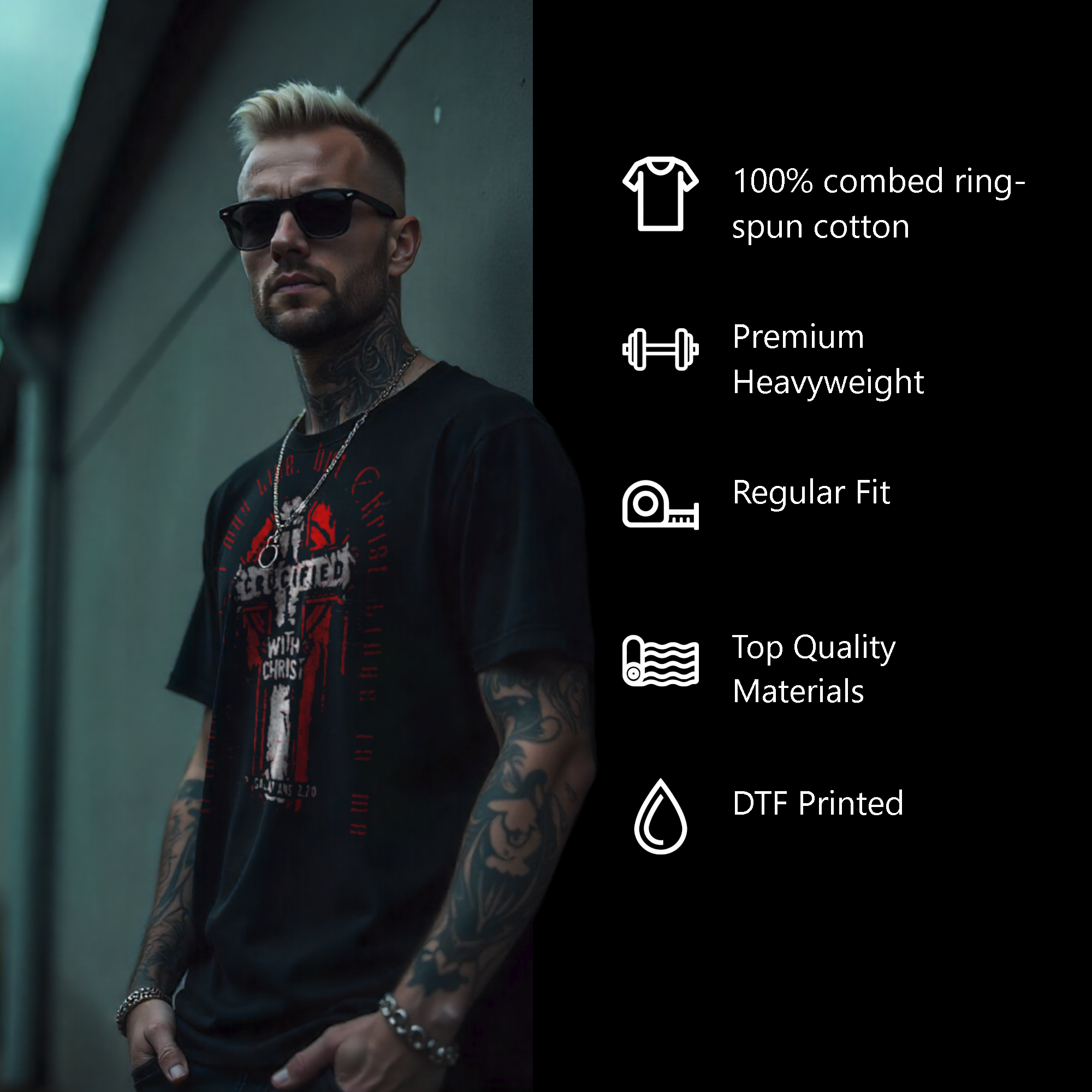 Crucified with Christ Men’s Heavyweight Christian T-Shirt | Undead Clothing Co.