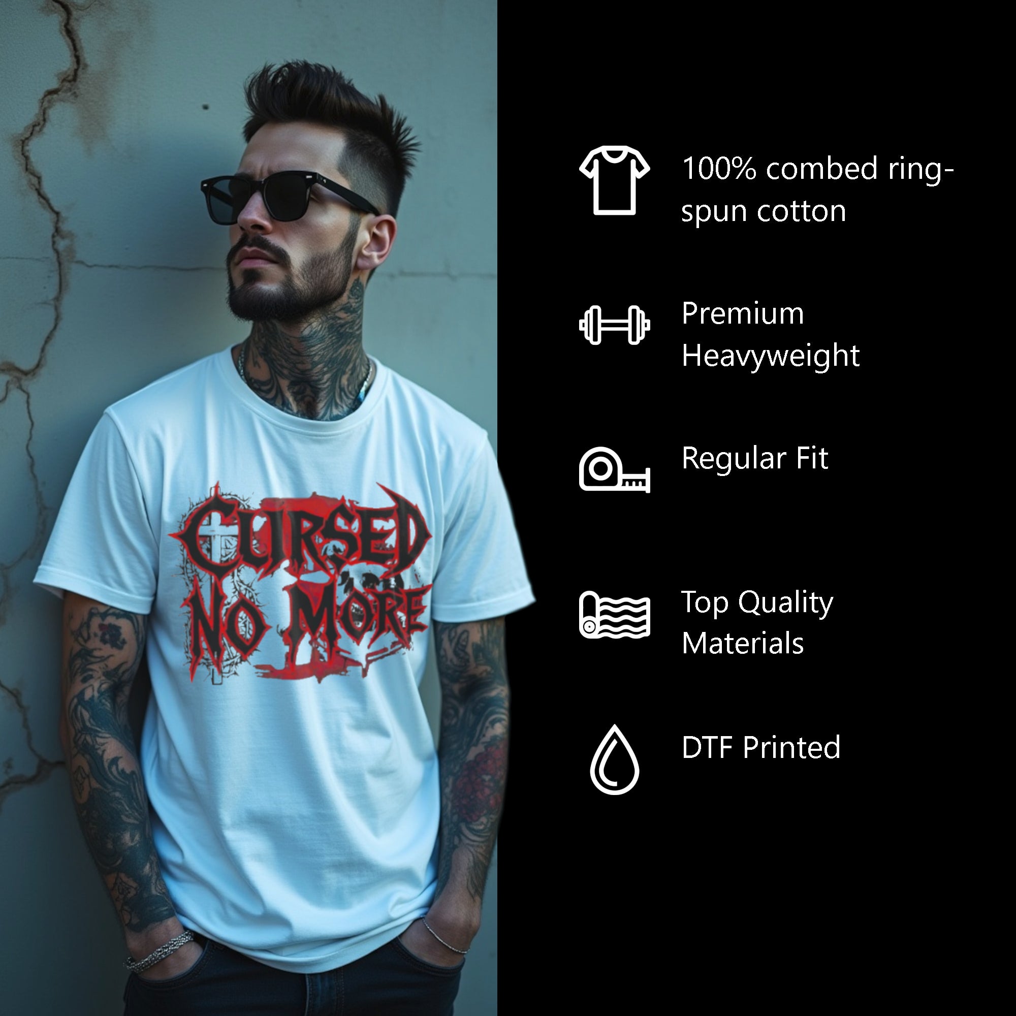 Cursed No More Men’s Heavyweight Christian T-Shirt | Undead Clothing Co.