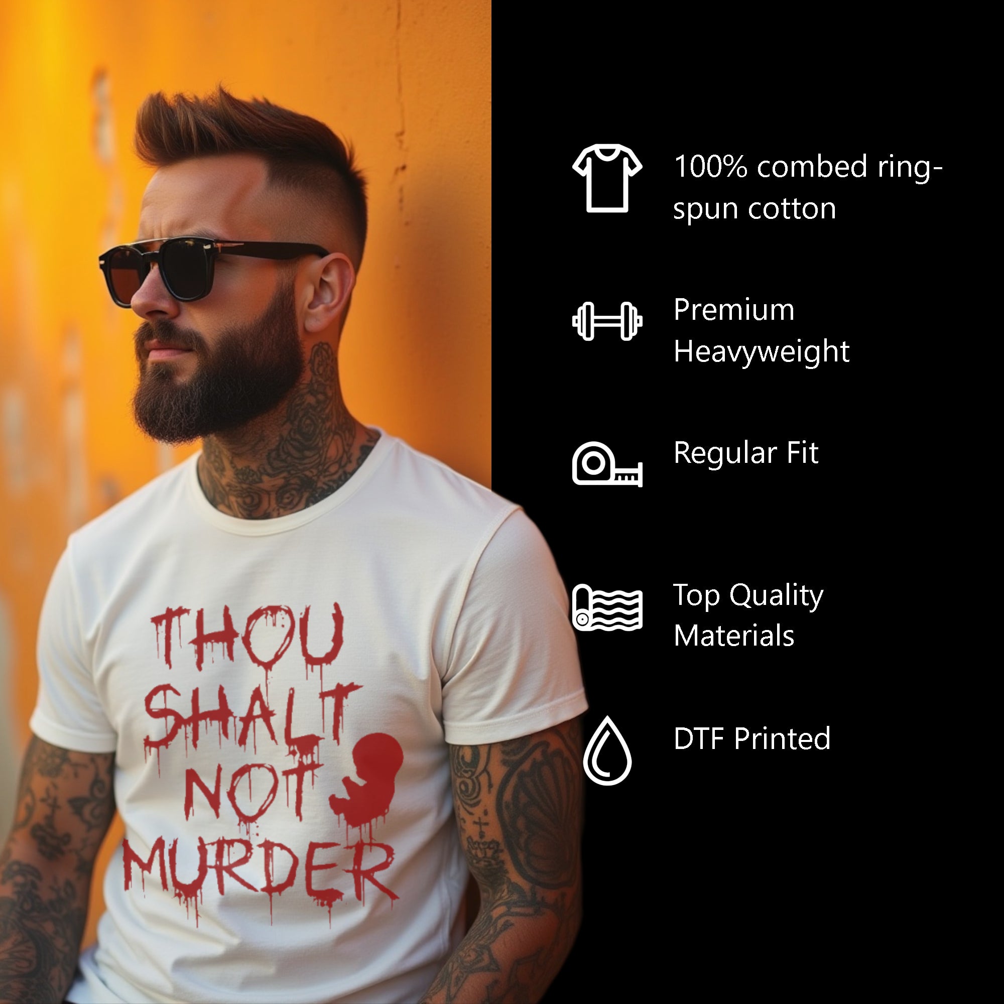 Thou Shalt Not Murder Men’s Heavyweight Christian T-Shirt | Undead Clothing Co.