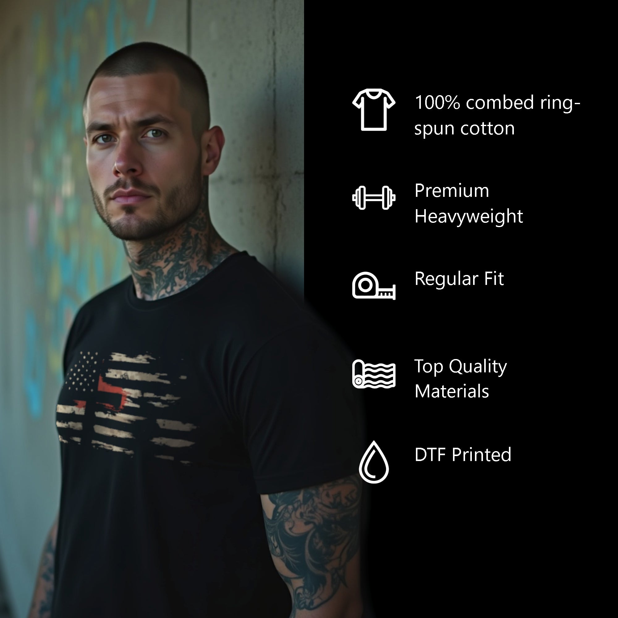 Shadow of The Cross Men’s Heavyweight Christian T-Shirt | Undead Clothing Co.